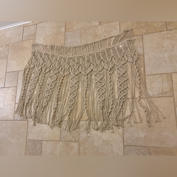 Lush Other - Lush Macrame Indoor Outdoor Curtain Valance Divider Beige Cream Cotton New OS